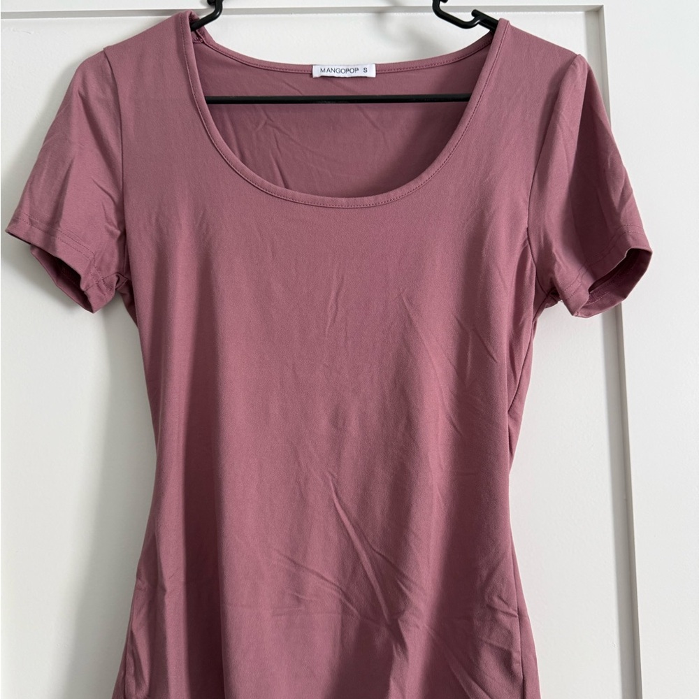 Mango Women's Mauve Short Sleeve Tee